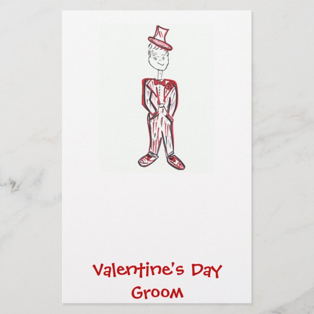Papelería El día de San Valentín Groom (Anverso)