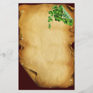 Papelería El DÍA /Shamrocks de ST PATRICK en el pergamino de