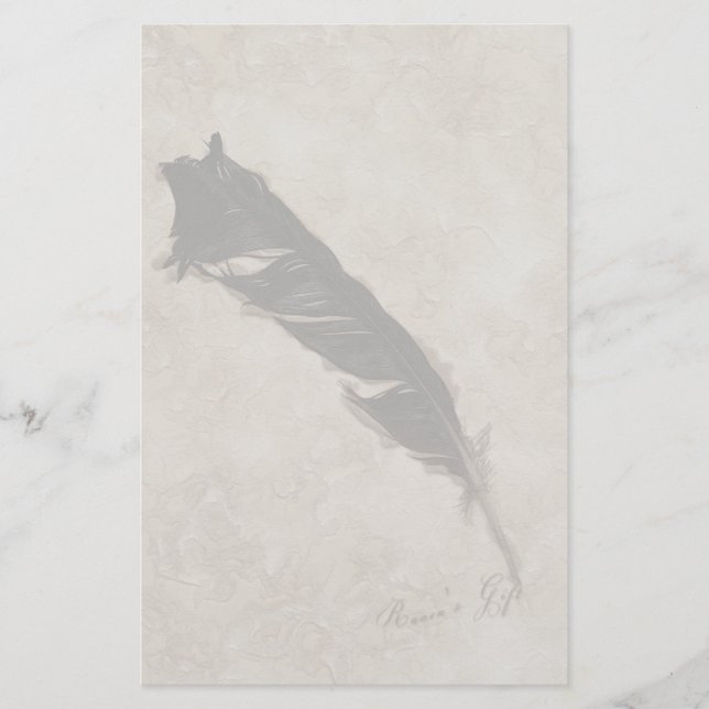 Papelería El diseño de la Fila de Pájaros de Raven (Anverso)