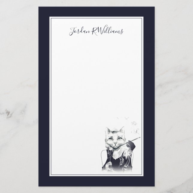 Papelería El gato del encanto el | añade su nombre (Anverso)