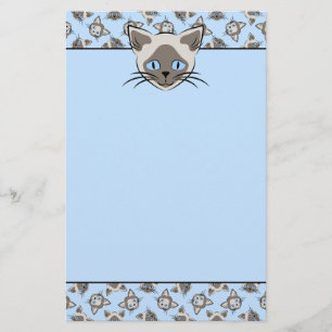 Papelería El gato observado azul siamés hace frente al