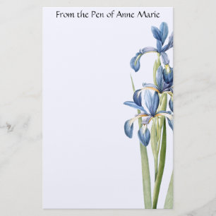 Papelería El iris azul botánico florece los efectos de