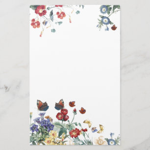 Papelería El jardín de la mariposa del vintage florece los