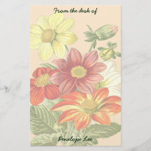 Papelería El jardín del naranja y del amarillo del vintage