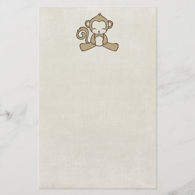 Papelería El juego de los monos parece feliz y Kawaii (Anverso)