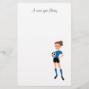 Papelería El jugador de fútbol del chica personalizado