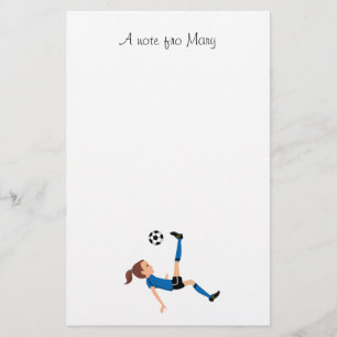 Papelería El jugador de fútbol del chica personalizado