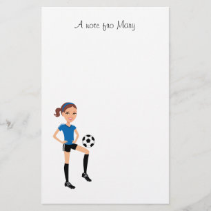 Papelería El jugador de fútbol del chica personalizado