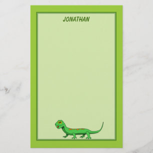 Papelería El lagarto verde lindo del dibujo animado embroma