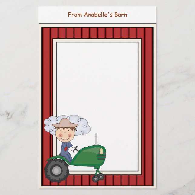 Papelería El marco del granero del tractor del montar a (Anverso)