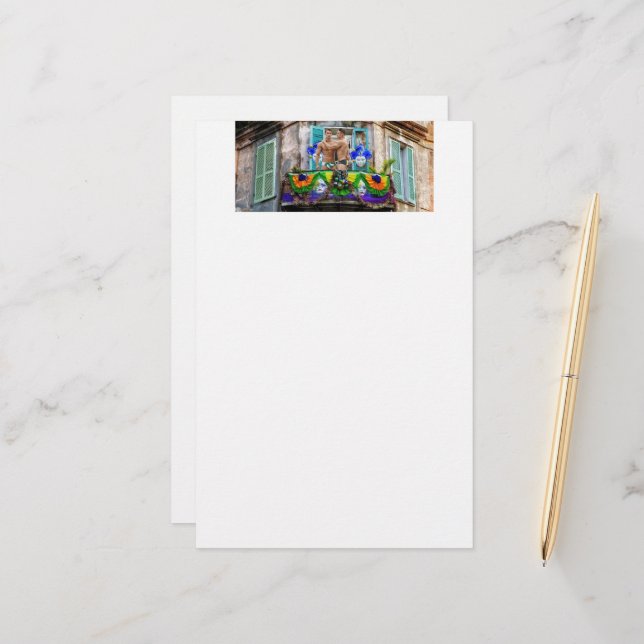 Papelería El Mardi Gras de SlipperyJoe enmascara abalorios d (Anverso/Reverso In Situ)