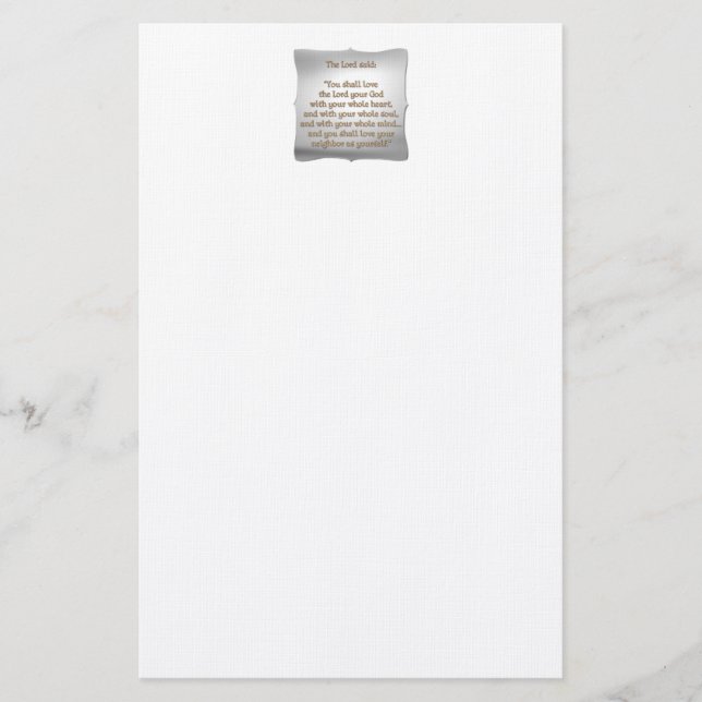 Papelería El mayor mandamiento (Anverso)