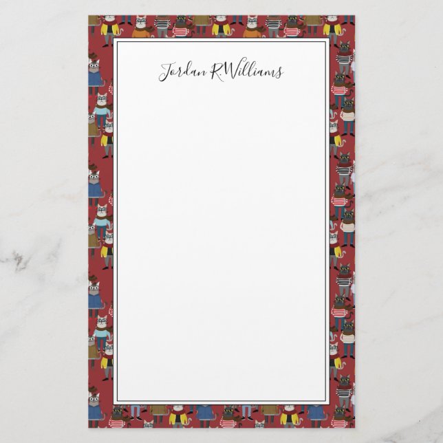 Papelería El modelo fresco el | del gato del inconformista (Anverso)