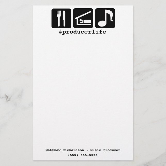 Papelería El negro come iconos de la música del sueño (Anverso)