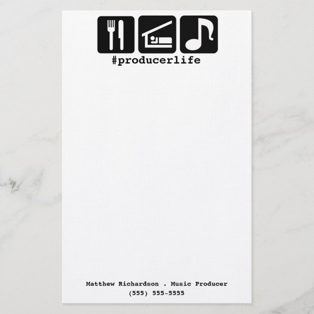 Papelería El negro come iconos de la música del sueño (Anverso)