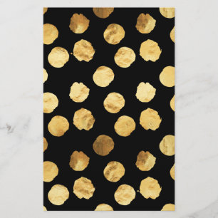 Papelería El oro puntea el fondo negro metálico del falso