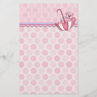 Papelería El oso de los paraguas pink Polka Dots Baby