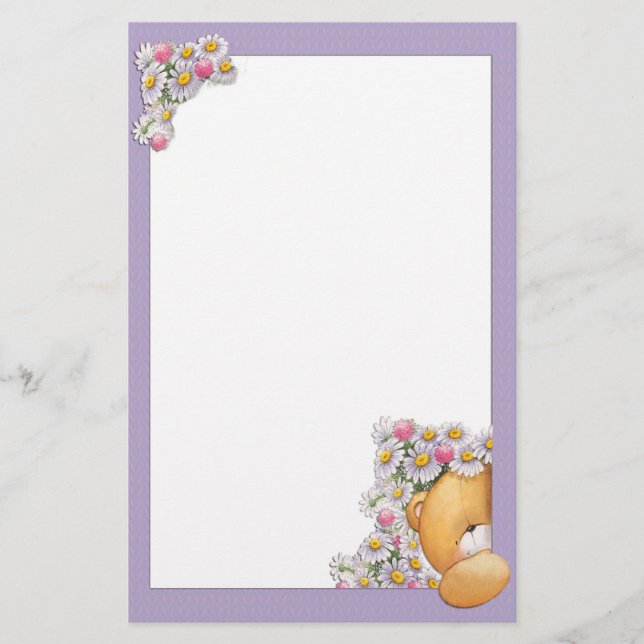 Papelería El oso de peluche florece los efectos de (Anverso)