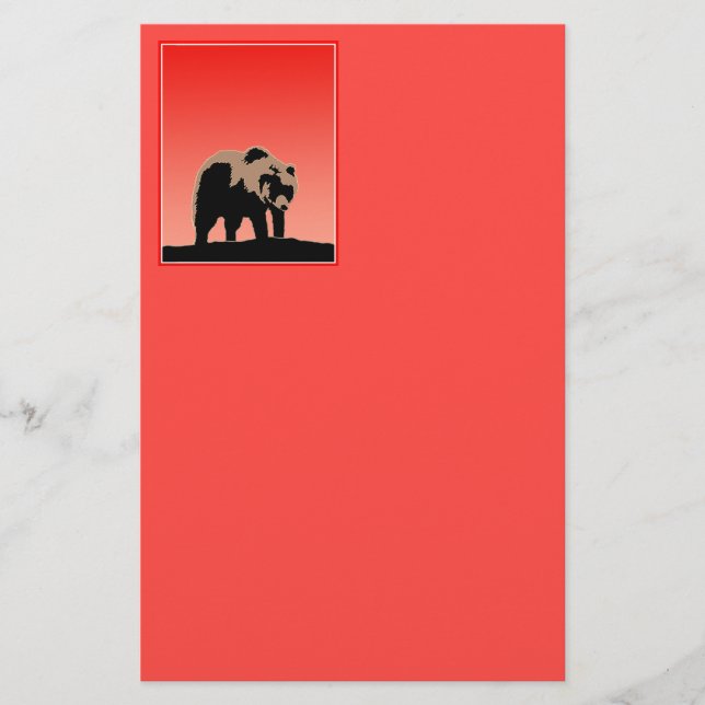 Papelería El oso pardo al atardecer - Arte de vida salvaje o (Anverso)