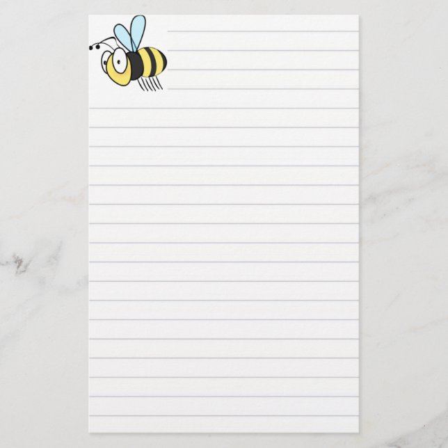 Papelería El pequeño dibujo animado lindo manosea la abeja (Anverso)