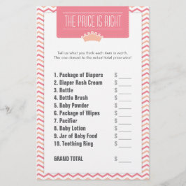 Papelería El pequeño precio de princesa Baby Shower correcto