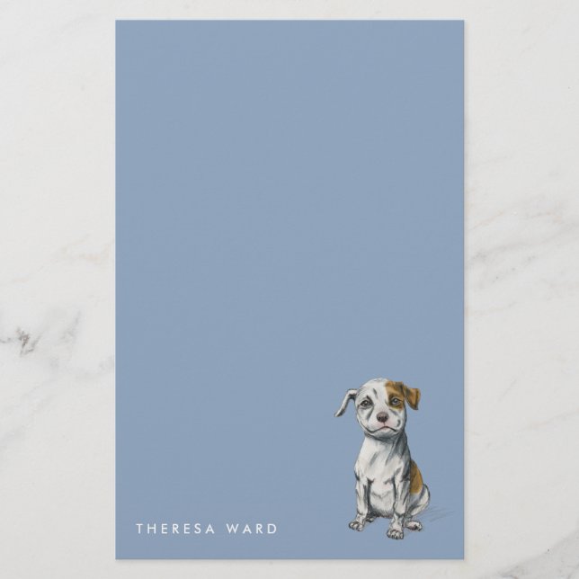 Papelería El perrito lindo del pitbull que dibuja el | añade (Anverso)