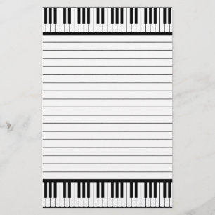 Papelería El piano cierra el modelo blanco y negro alineado