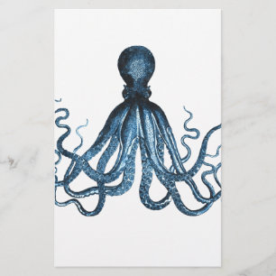 Papelería El pulpo kraken el azul costero náutico de la