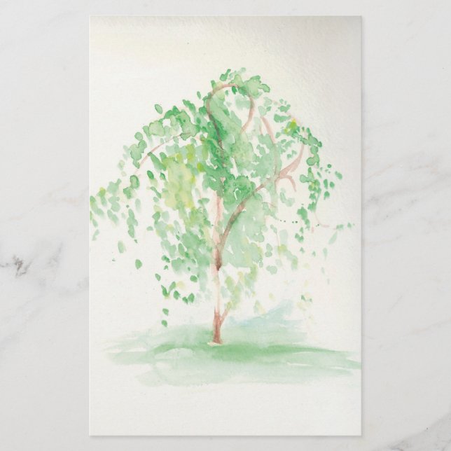 Papelería El sauce de la acuarela inmóvil (Anverso)
