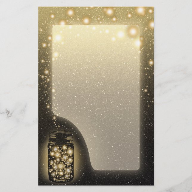 Papelería El tarro que brilla intensamente de luciérnagas (Anverso)