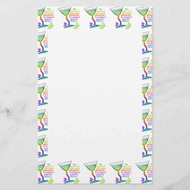 PAPELERÍA - EL VASO MEDIO LLENO (Anverso)