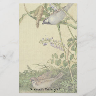 Papelería El Wildflower asiático de los pájaros florece lo