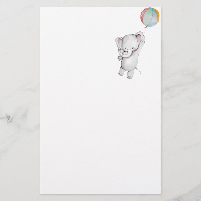 Papelería Elefante del bebé con efectos de escritorio del (Anverso)