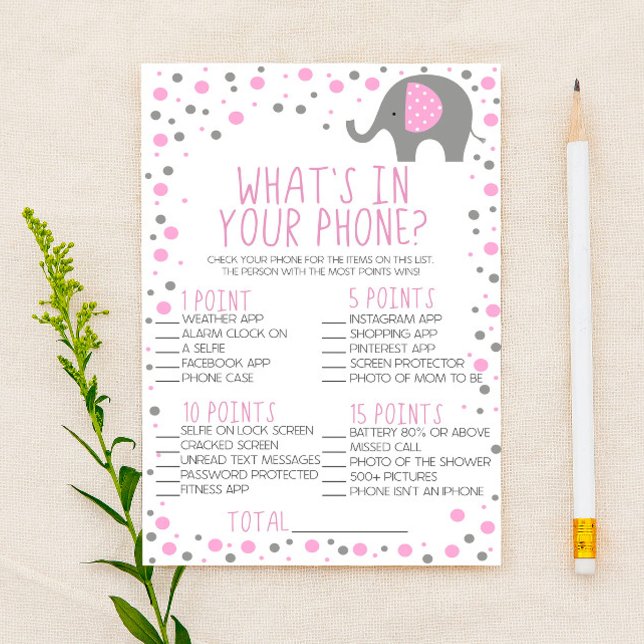 Papelería Elefante Gris Rosa En Tu Juego De Baby Shower Para (Subido por el creador)