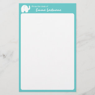 Papelería Elefante y aguamarina personalizados