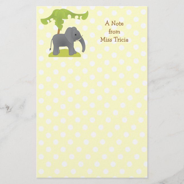 Papelería Elefante y árbol (Anverso)