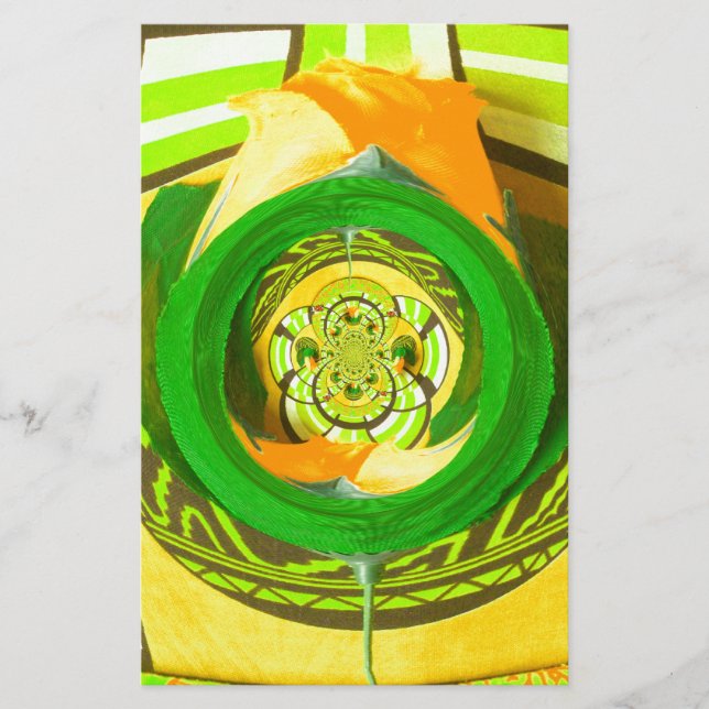 Papelería Elegancia dorada: bello arte rosa amarillo african (Anverso)