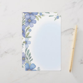 Papelería Elegancia Floral Azul Juego de Estacionamiento