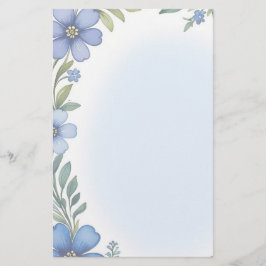 Papelería Elegancia Floral Azul Juego de Estacionamiento