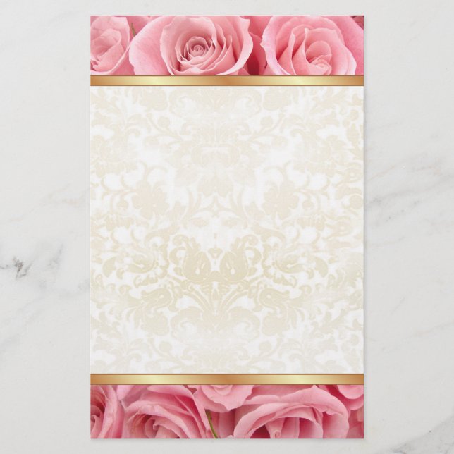Papelería Elegancia rosa rosa (Anverso)