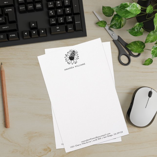 Papelería Elegant Bee Personalizado Letterhead (Subido por el creador)