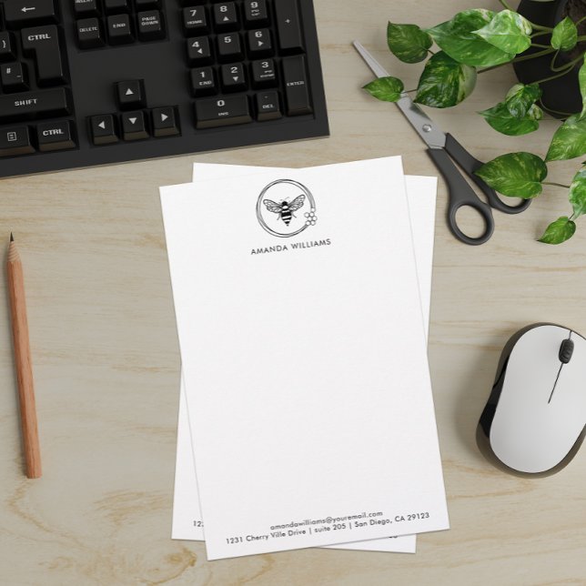 Papelería Elegant Bee Personalizado Letterhead (Subido por el creador)