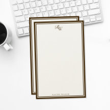 Elegant Brown Monogram Two Border