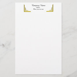 Papelería Elegant Gold Corner Border Professional Stationery