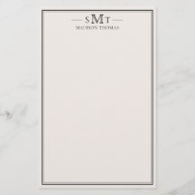 Elegant Ivory Minimalist Three Letter Monogram