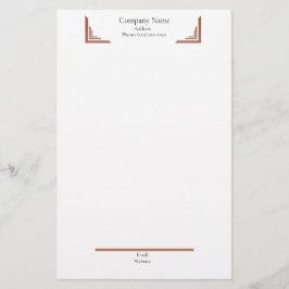 Papelería Elegant Terracotta Corner— with Footer Stationery