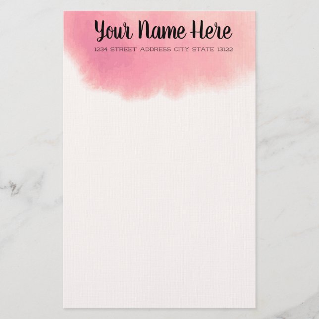 Papelería Elegante acuarela (Anverso)