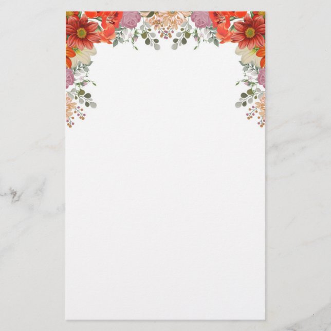 Papelería Elegante acuarela Floral Botánica (Anverso)