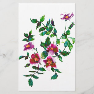 Papelería Elegante acuarela moderna flores silvestres de col