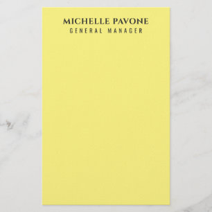 Papelería Elegante Amarillo Claro Simple Llano Profesional
